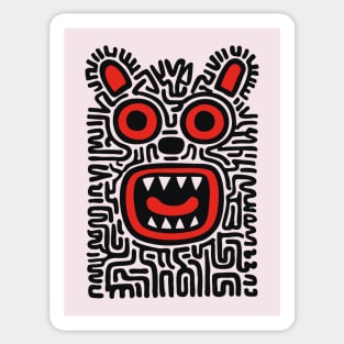 Fierce Tribal Monster Graphic for Cool Kids Sticker